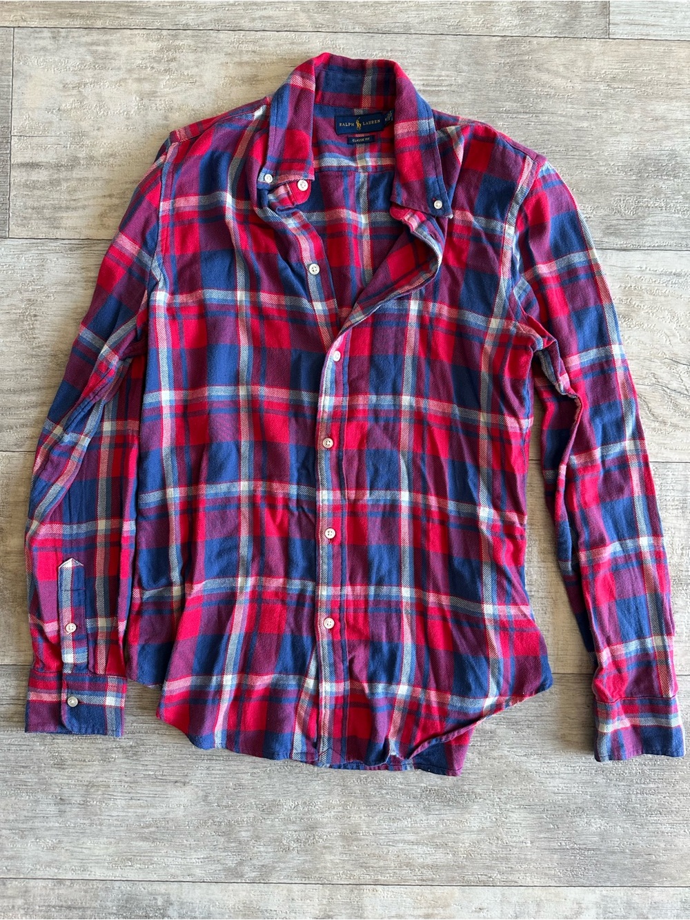Ralph Lauren Boyfriend Fit Plaid Flannel Shirt Women's M